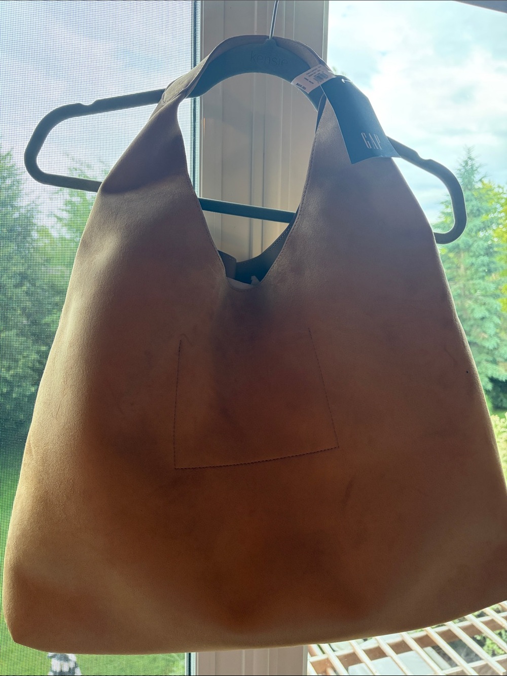 GAP Suede Hobo Tote in Camel Tan